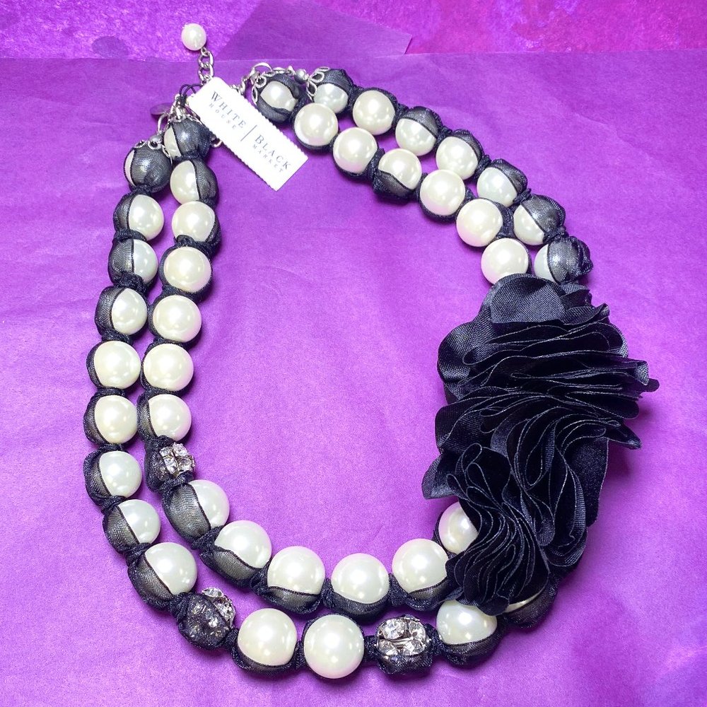 Classic Rose Pearl Necklace Romantic White House Black Market Brand Sexy Jewelry